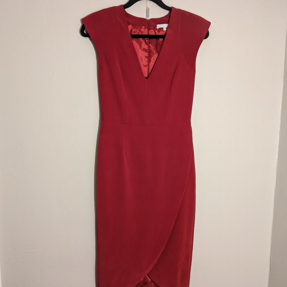 Christian Cota 100% Silk Red Dress -  Suede Silk